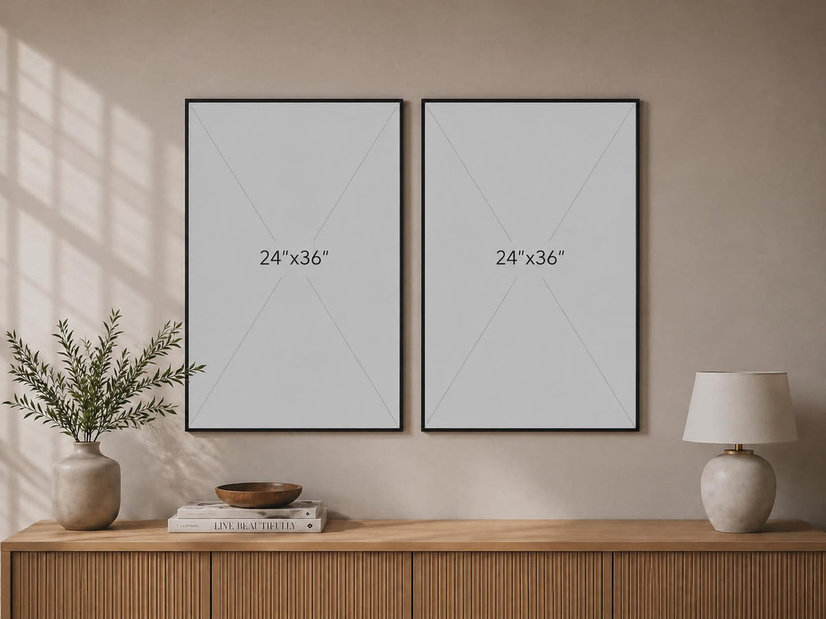 ICE ARMOR Extra-Large Set of 2 Hot Chocolate Wall Art, Marshmallow Cocoa Mug Beverage Canvas, Modern Kitchen Coffee Bar Cafe Winter Decor, 24x36 Inch Canvas Print - Ready to hang