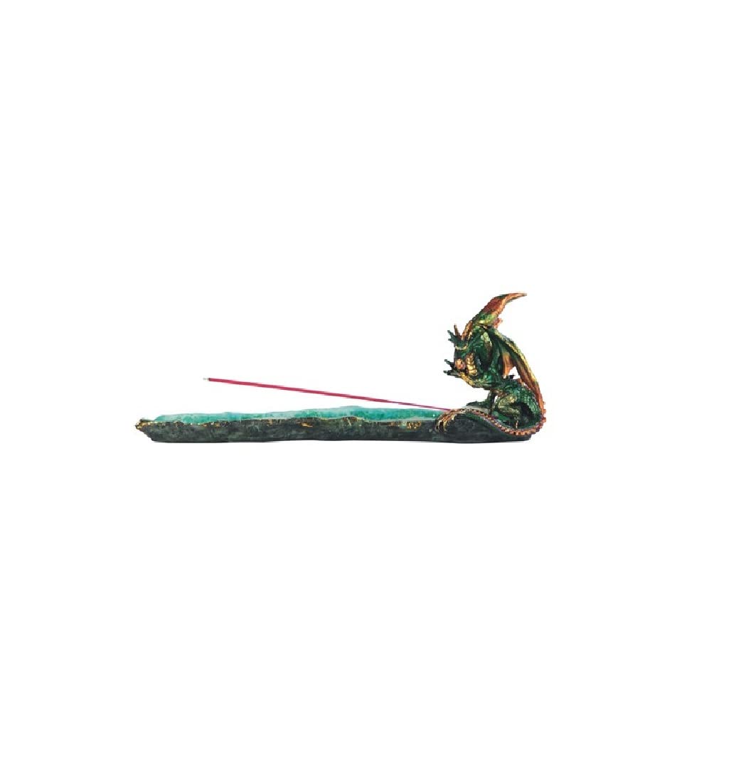 ICE ARMOR 13" W Green Dragon Incense Burner Sticks Holder