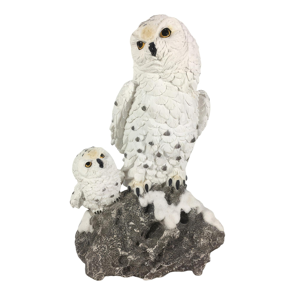 ICE ARMOR Detailed Craftmanship Snow Owl Decor Sculpture, Soaring Owl Statue for Shelf Table Counters, Fall Home, Animal Decorations for Living Room
