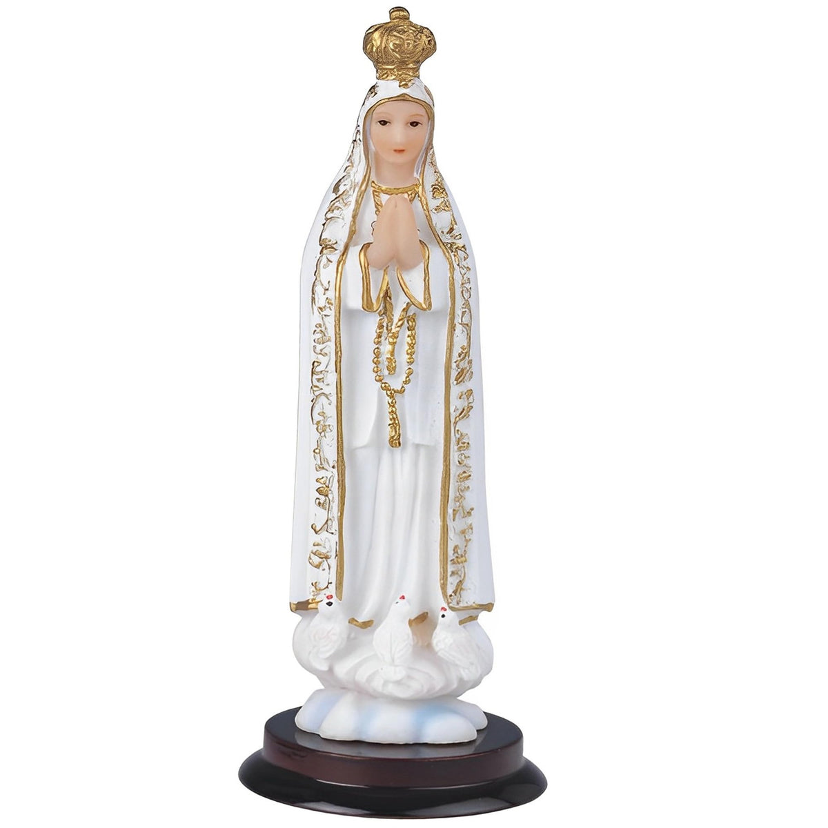 ICE ARMOR 5" H Our Lady of Fatima Statue Our Lady of The Holy Rosary of Fatima Holy Figurine Religious Decoration