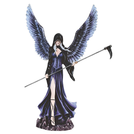 ICE ARMOR 12.25" H Gothic Dark Angel Fairy with Scythe Statue Fantasy Decoration Figurine