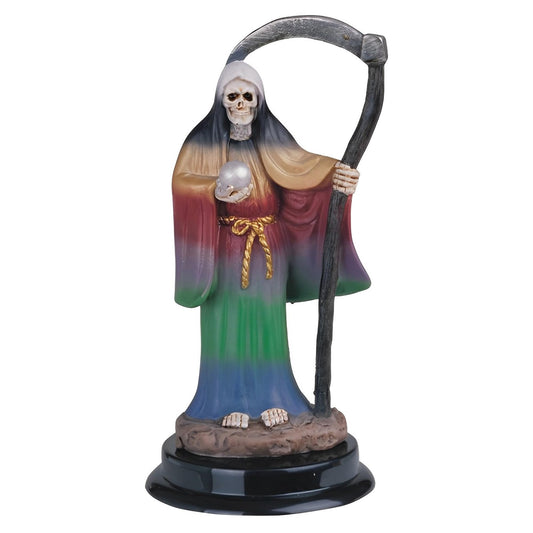 ICE ARMOR 5" H Red Santa Muerte Holding Scythe Statue Our Lady of The Holy Death Figurine Religious Decoration
