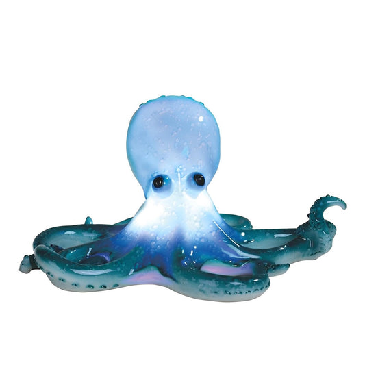 ICE ARMOR 9" H LED Blue Octopus Night Light Statue Marine Life Decoration Figurine