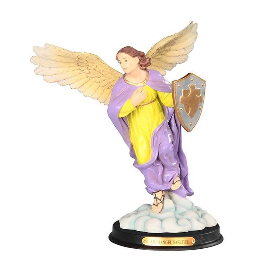 ICE ARMOR 10" H Archangel Sealtiel Statue Angel of Prayer Holy Figurine Religious Decoration