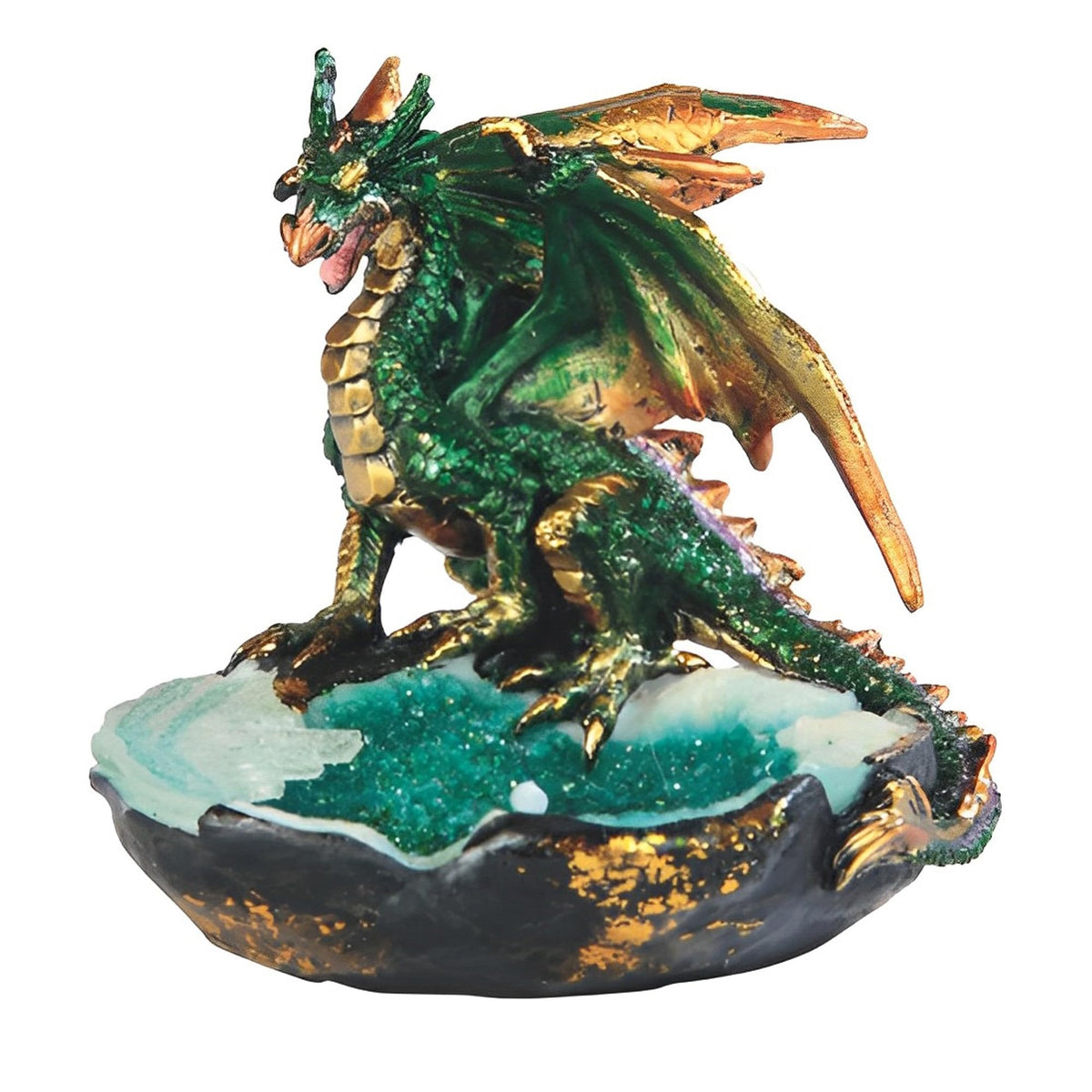 ICE ARMOR 3" H Green Dragon Tray Statue Fantasy Decoration Figurine