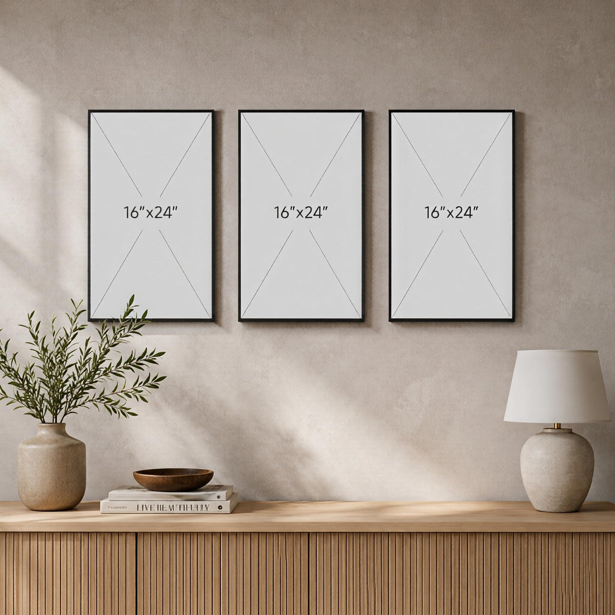 ICE ARMOR Large Set of 3 Coastal Coffee Kitchen Wall Art, Blue Ceramic Mug Botanical Canvas Prints for Dining Room Cafe Decor 16x24 Inch Frameless Canvas Print - Ready to hang
