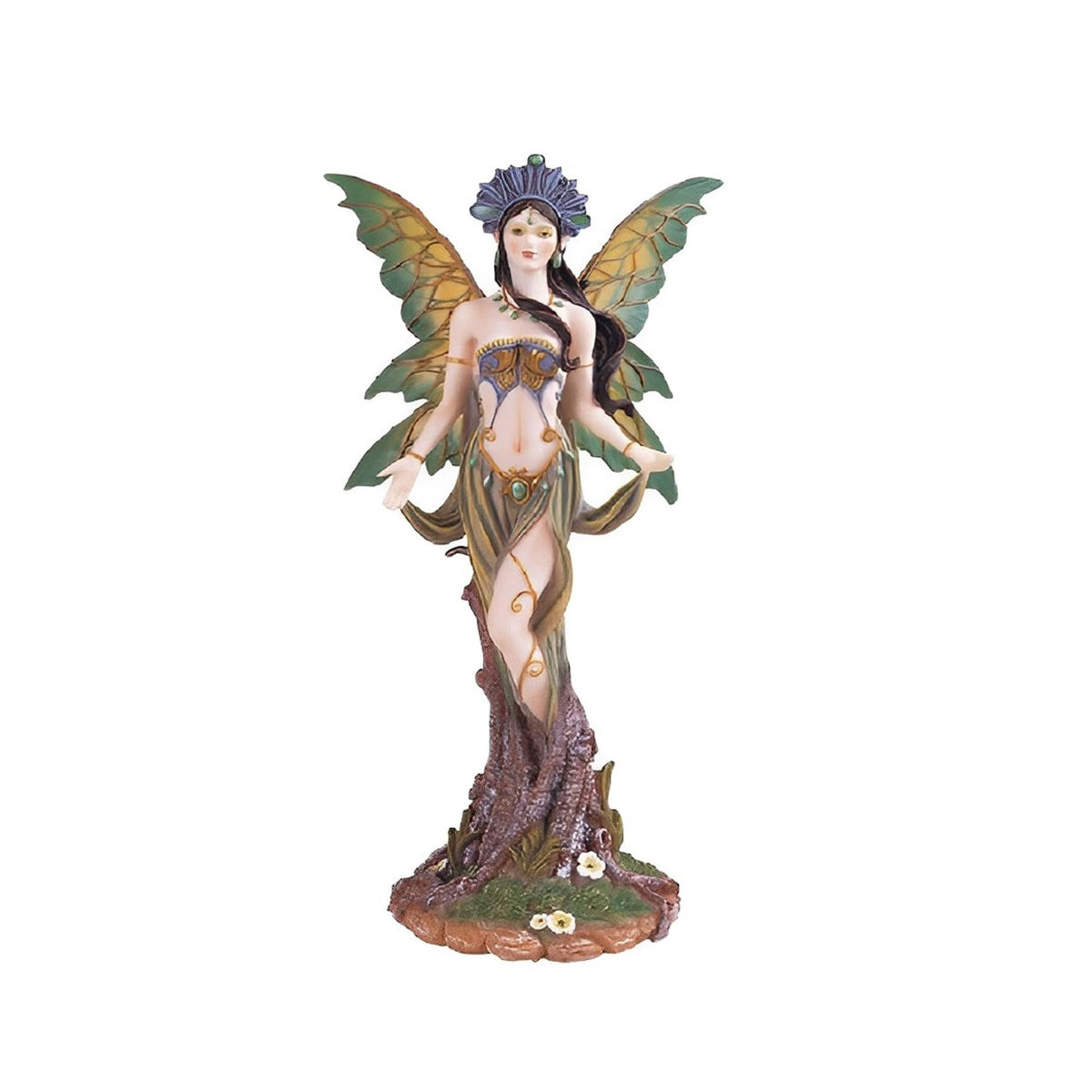 ICE ARMOR 10.5" H Earth Fairy in Green Statue Fantasy Decoration Figurine