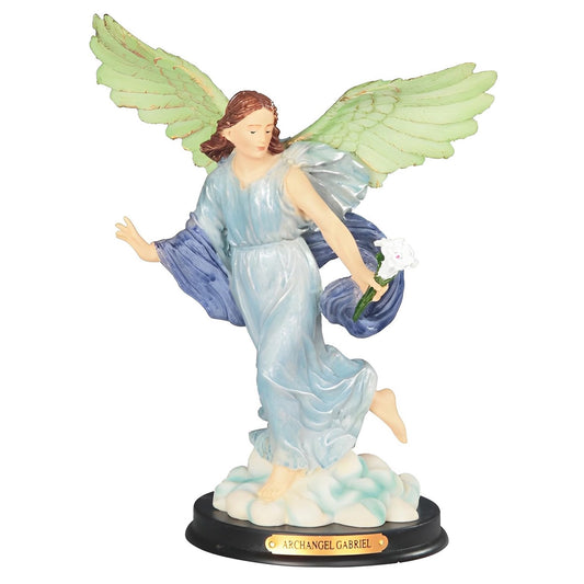 ICE ARMOR 10" H Archangel Gabriel Statue The Messenger Angel Holy Figurine Religious Decoration