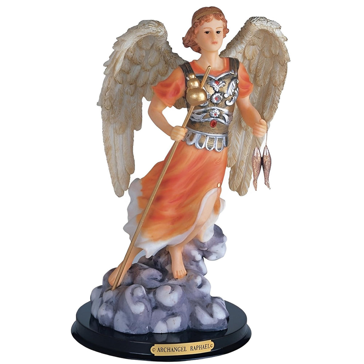 ICE ARMOR 12" H Archangel Raphael Statue Angel of Healing Holy Figurine Religious Decoration