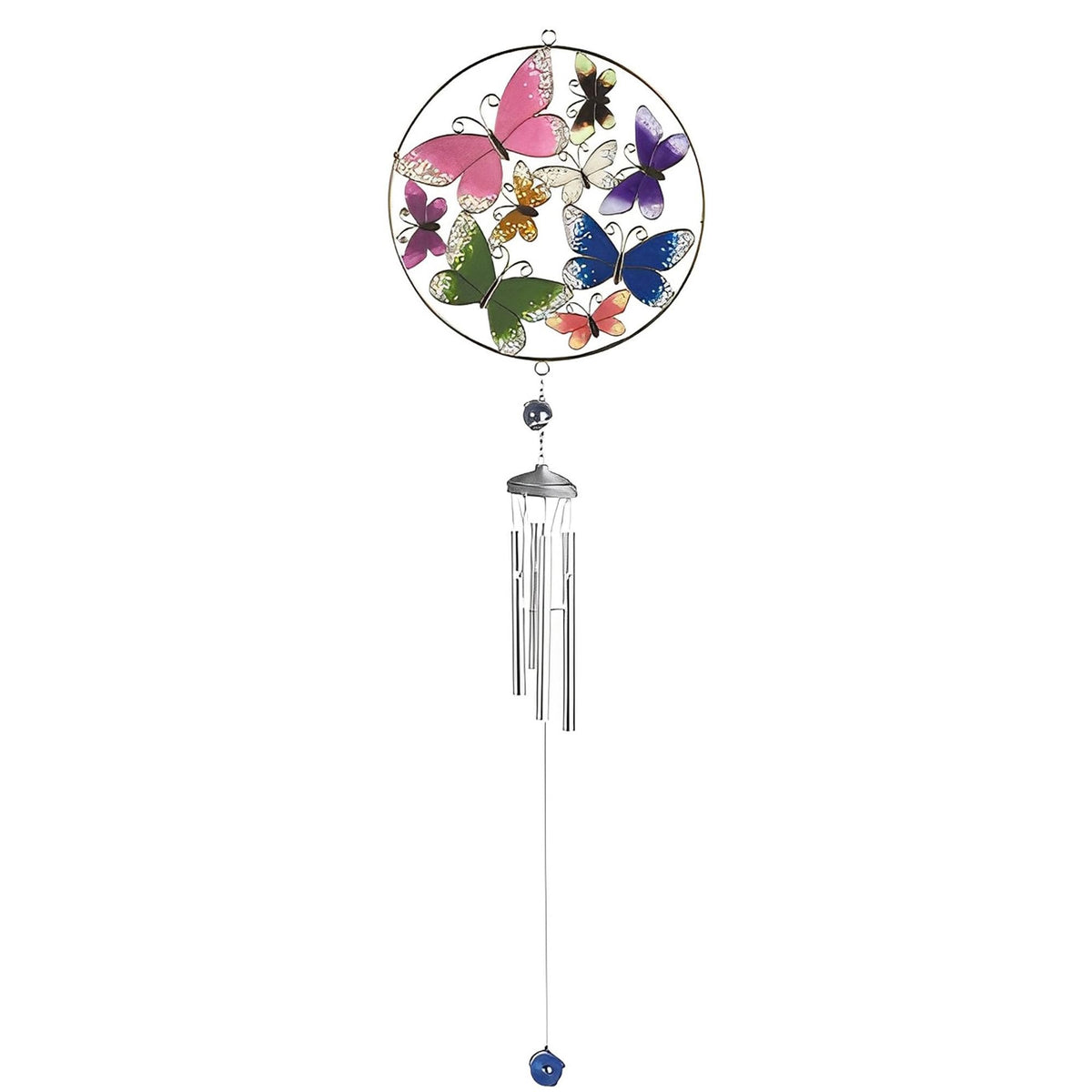 ICE ARMOR 34" Long Butterfly Suncatcher Wind Chime with Gem