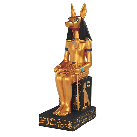 ICE ARMOR 9.75" H Egyptian Deity Anubis Ancient Egyptian God of The Dead Black and Gold Statue Home Decor Figurine