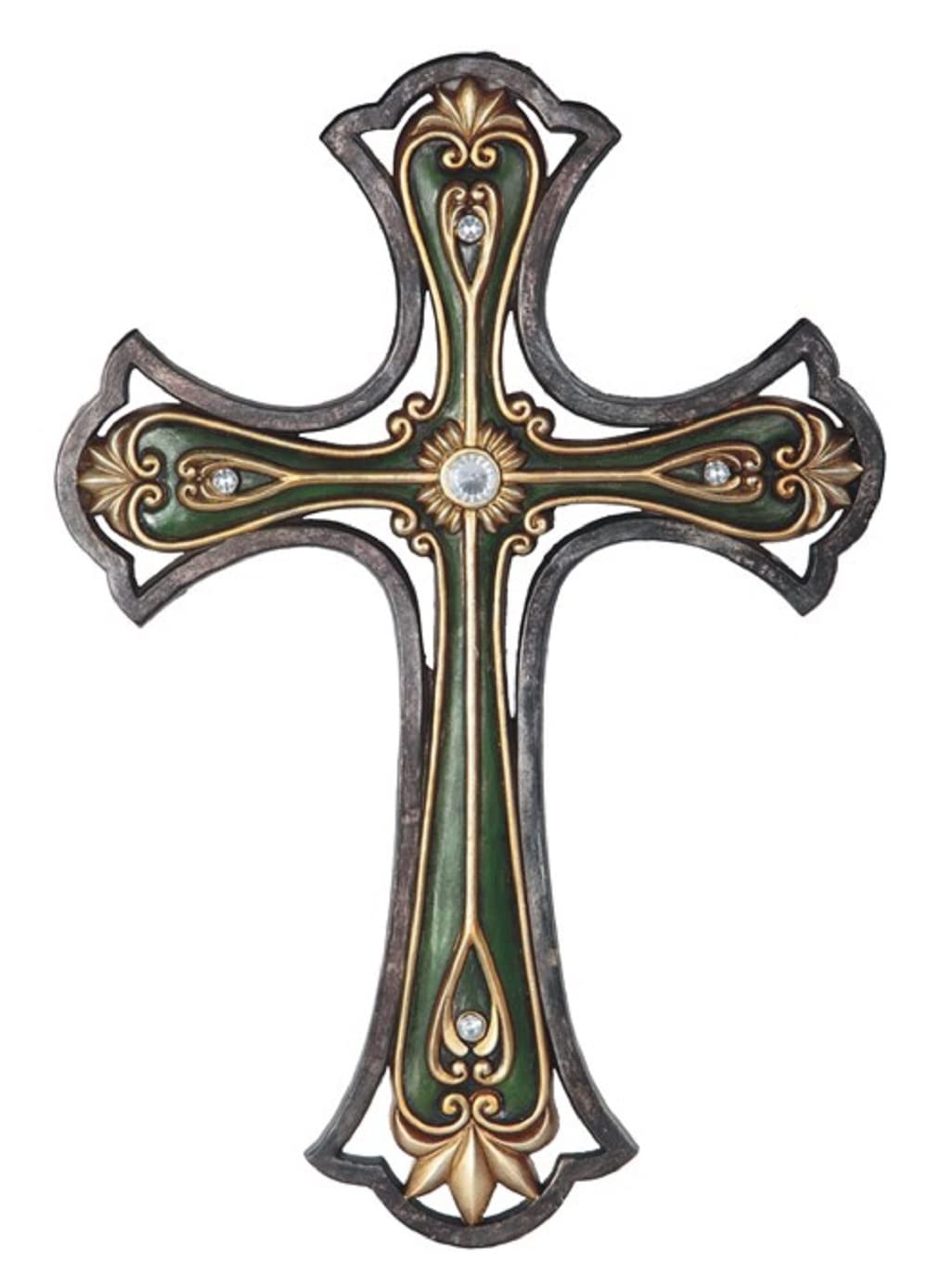 ICE ARMOR 15.75"H Decorative Wall Cross Religious Statue Home Decoration Figurine